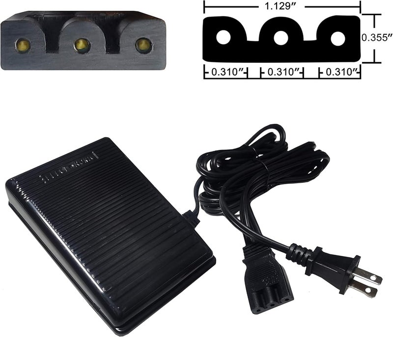 HimaPro Sewing Machine Foot Pedal with Power Cord, Variable Speed Control, Compatible with Singer Heavy Duty Models 44S, 4411, 4423, 4443, 4452, 5511, 5523, 5532, 5554, 130S–160S (Model# 359102-001) - Image 2